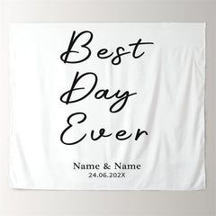 Lofaris Personalized Best Day Ever White Romantic Wedding Backdrop