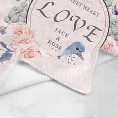 Lofaris Personalized Bird Portrait Throw Blanket For Wedding