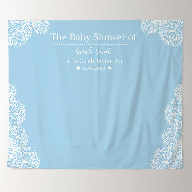Lofaris Personalized Blue Baby Shower Backdrop For Boy