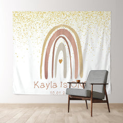 Lofaris Personalized Boho Rainbow Birthday Backdrop Banner