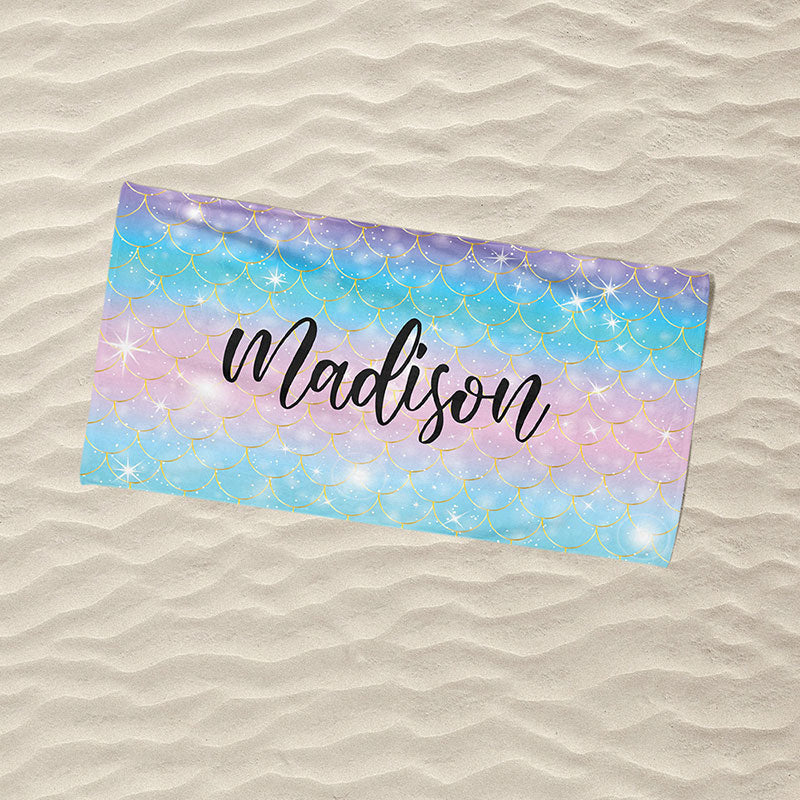 Lofaris Personalized Cartoon Picture Name Kids Summer Beach Towel