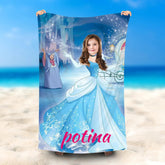 Lofaris Personalized Cinderella Dancing Magic Beach Towel