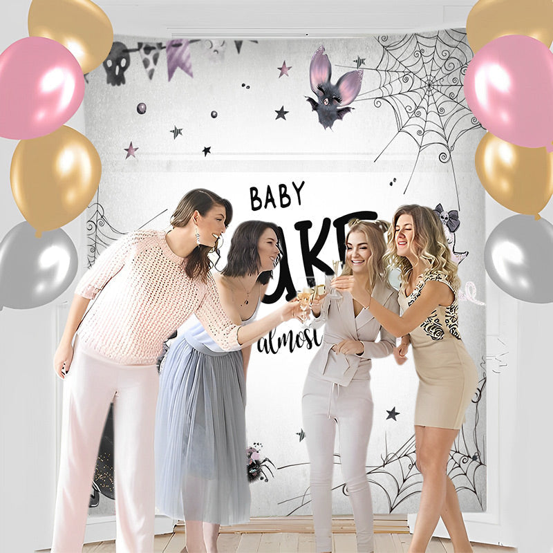 Lofaris Personalized Cobweb Halloween Baby Shower Backdrop