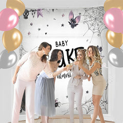 Lofaris Personalized Cobweb Halloween Baby Shower Backdrop