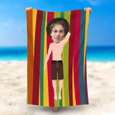 Lofaris Personalized Colorful Stripes Slip Man Beach Towel