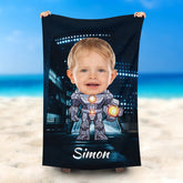 Lofaris Personalized Cool Mechanical Vision Boy Beach Towel