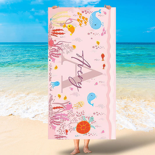 Lofaris Personalized Cute Sea World Fish Beach Towel