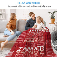Lofaris Personalized Dark Red Throw Blanket With Name Gift