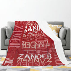Lofaris Personalized Dark Red Throw Blanket With Name Gift