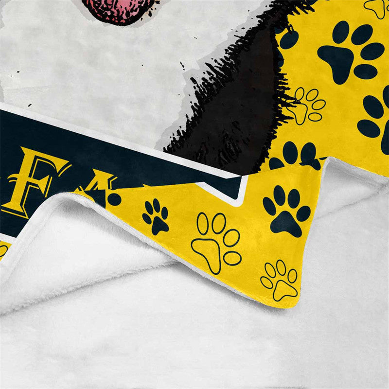 Lofaris Personalized Dog Cute Portrait Throw Blanket As Gift
