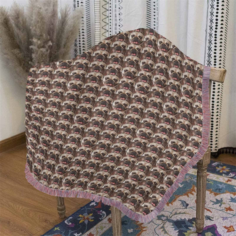 Lofaris Personalized Dog Face Portrait Throw Blanket