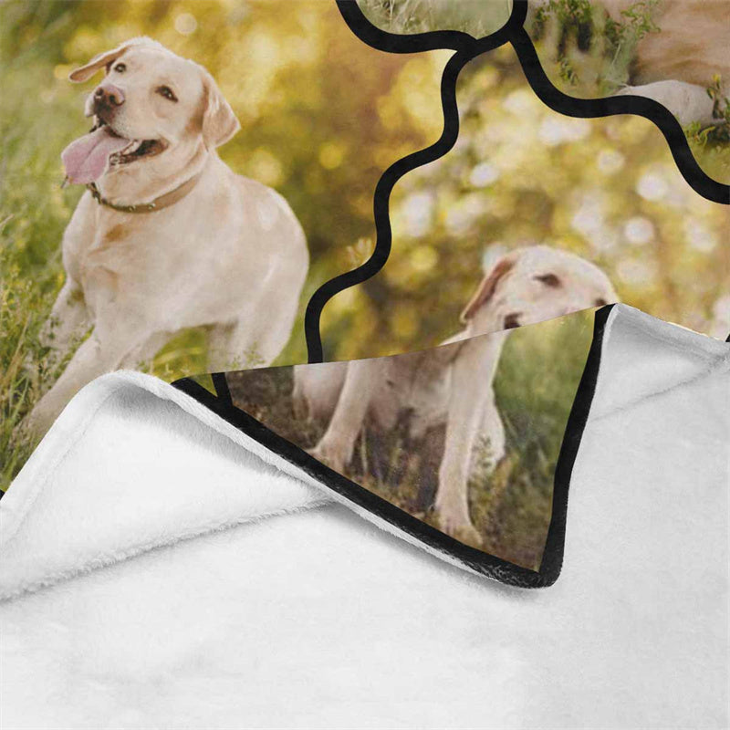 Lofaris Personalized Dog Portrait Lovely Throw Blanket with Photo