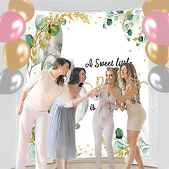 Lofaris Personalized Elephant Leaves Baby Shower Backdrop