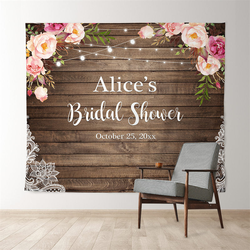 Lofaris Personalized Floral Bridal Shower Party Backdrop