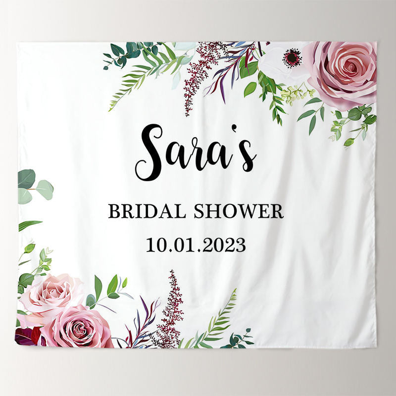 Lofaris Personalized Floral Bridal Shower Photo Party Backdrop