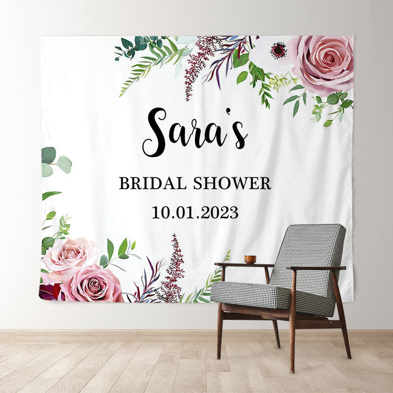 Lofaris Personalized Floral Bridal Shower Photo Party Backdrop