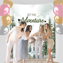 Lofaris Personalized Forest Mountain Baby Shower Backdrop