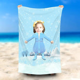 Lofaris Personalized Frozen Aisha Face Beach Towel With Photo