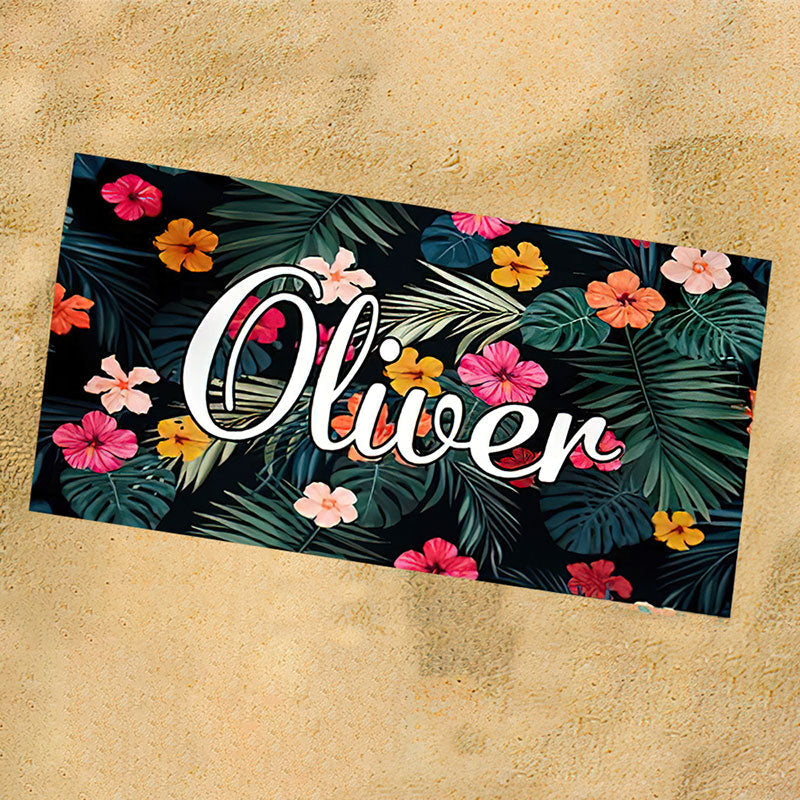 Lofaris Personalized Fruit Leaves Name Summer Beach Towel
