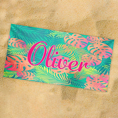 Lofaris Personalized Fruit Leaves Name Summer Beach Towel