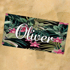 Lofaris Personalized Fruit Leaves Name Summer Beach Towel