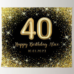Lofaris Personalized Glitter Gold Sparkle Birthday Banner
