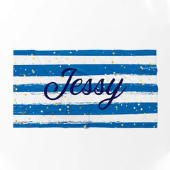 Lofaris Personalized Glitter Stripes Name Summer Beach Towel