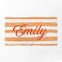 Lofaris Personalized Glitter Stripes Name Summer Beach Towel