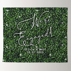 Lofaris Personalized Grass Wall Wedding Backdrop Banner
