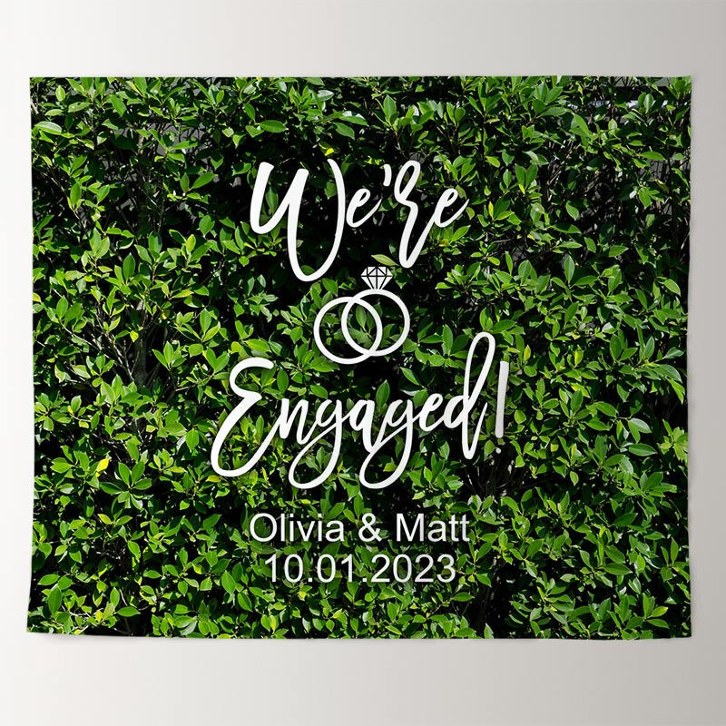 Lofaris Personalized Grass Wall Wedding Photo Backdrop