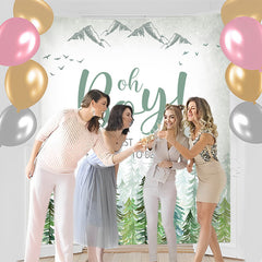 Lofaris Personalized Green Forest Boy Baby Shower Backdrop