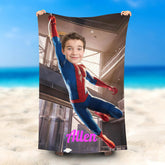 Lofaris Personalized Handsome Spiderboy Swings Beach Towel