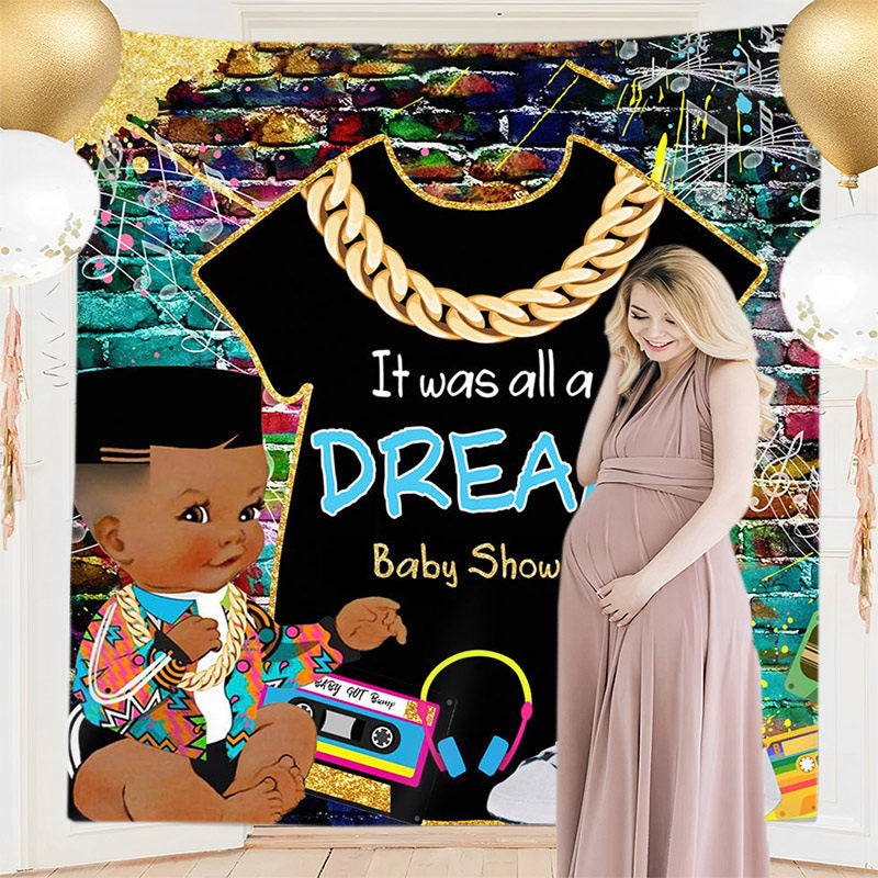 Lofaris Personalized Hip Hop Graffiti Baby Shower Backdrop