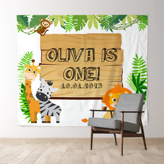 Lofaris Personalized Kids Outdoor Birthday Backdrop Banner