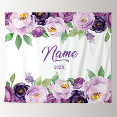Lofaris Personalized Lavender Floral Wedding Backdrop
