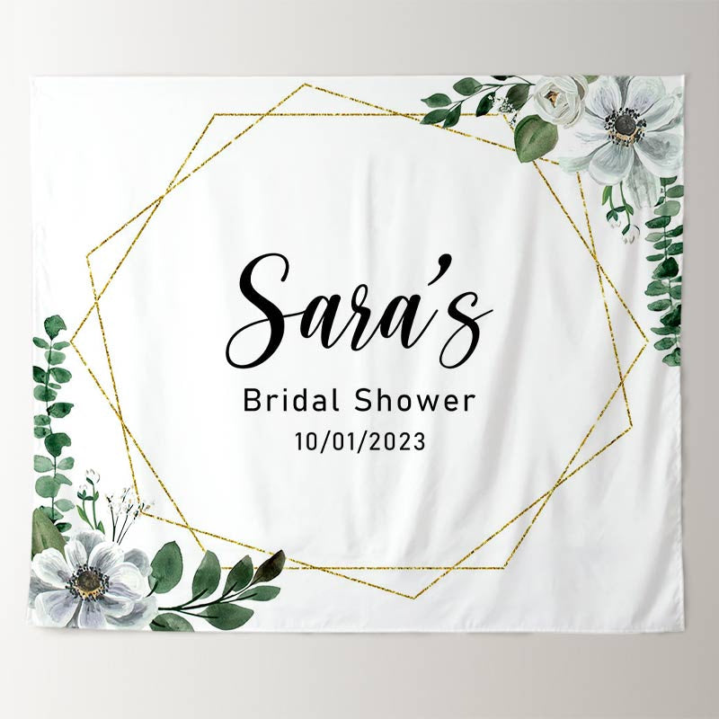 Lofaris Personalized Leaves Bridal Shower Wedding Backdrop Banner