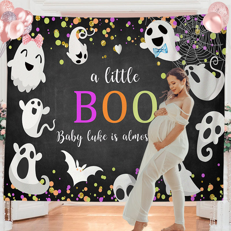 Lofaris Personalized Little Boo Black Gender Reveal Backdrop