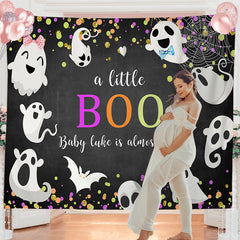 Lofaris Personalized Little Boo Black Gender Reveal Backdrop