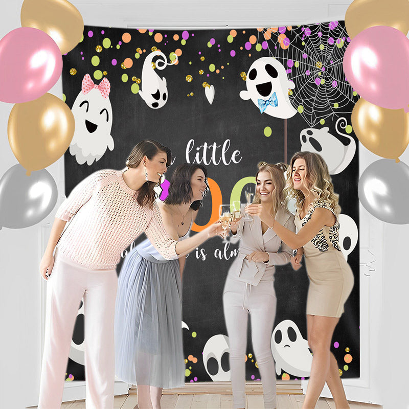 Lofaris Personalized Little Boo Black Gender Reveal Backdrop