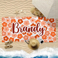 Lofaris Personalized Little flowers And Name Summer Beach Towel
