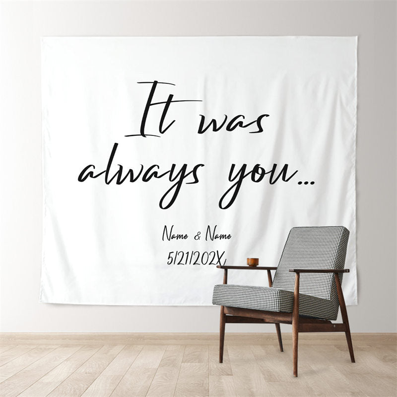 Lofaris Personalized Modern Minimalist Wedding Backdrop for Ceremony