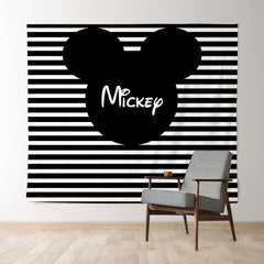 Lofaris Personalized Black and White Backdrop for Birthday Party