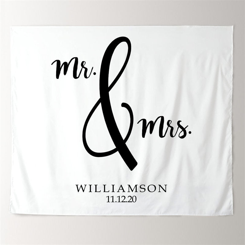 Lofaris Personalized Mr And Mrs Welcome Wedding Backdrop