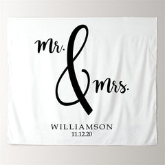 Lofaris Personalized Mr And Mrs Welcome Wedding Backdrop