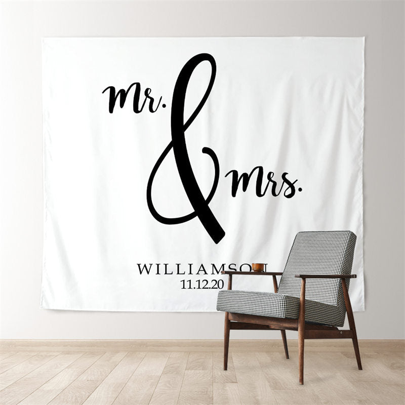 Lofaris Personalized Mr And Mrs Welcome Wedding Backdrop