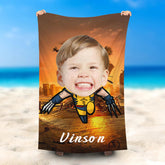 Lofaris Personalized Name And Head Wolverine Boy Beach Towel