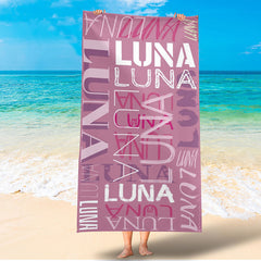 Lofaris Personalized Name And Summer Fun Design Beach Towel