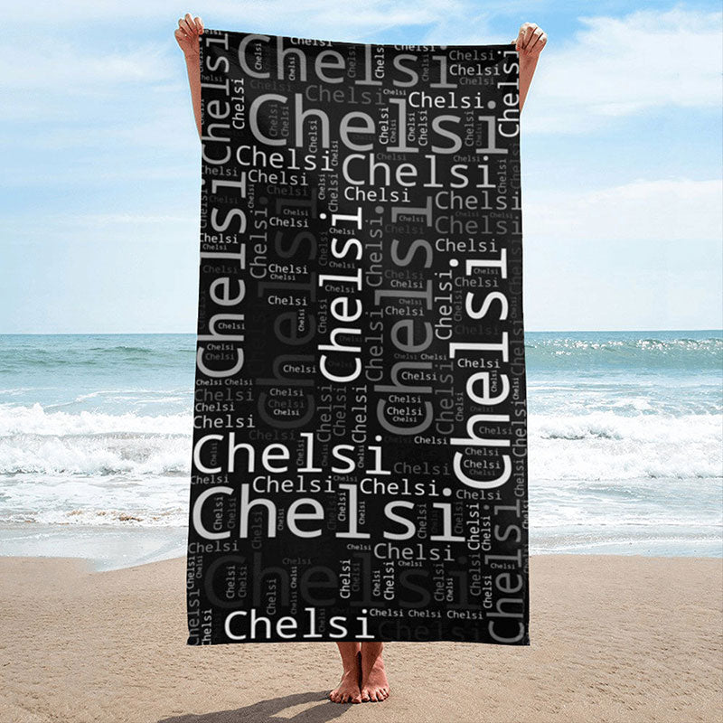 Lofaris Personalized Name And Summer Fun Design Beach Towel