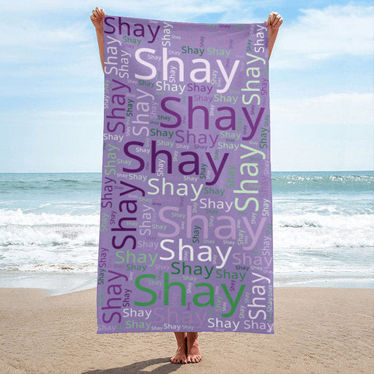 Lofaris Personalized Name And Summer Fun Design Beach Towel