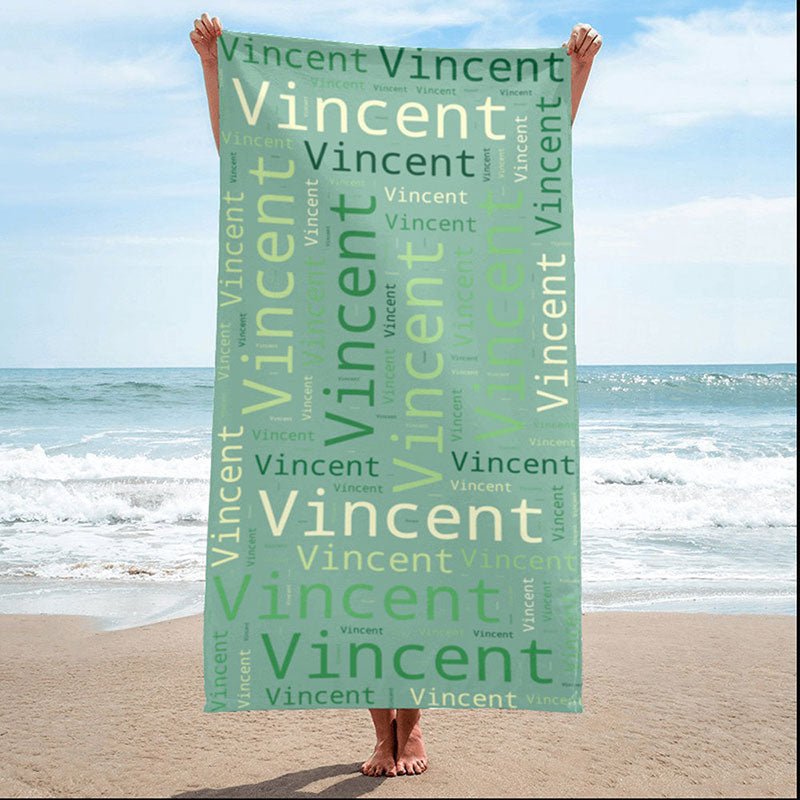 Lofaris Personalized Name And Summer Fun Design Beach Towel